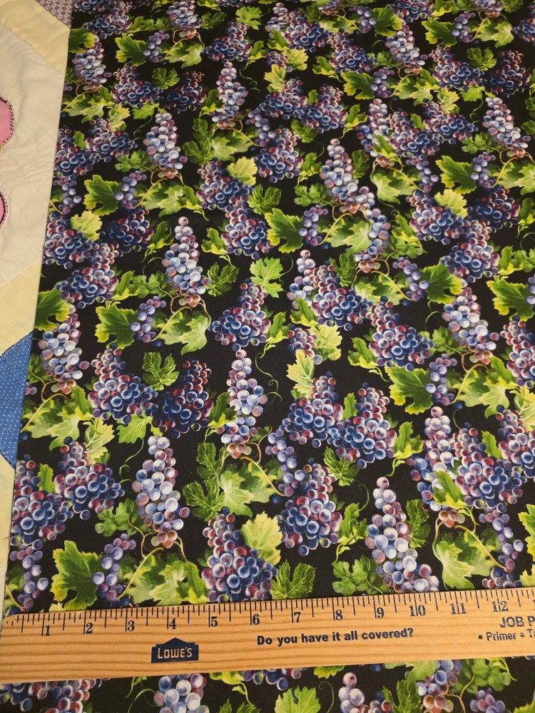 Timeless Treasures Fabrics Soho, 2 Yds, Cotton Fabric 45″, Grape Leaves Clusters