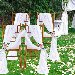 2 Panels Wedding Arch Draping Fabric 30″ X 20Ft 30″W X 240″L (Pack of 2) White