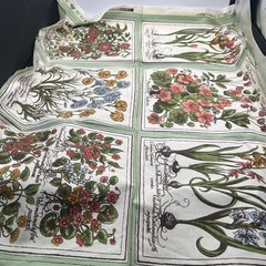 Vintage Botanical Flower Folio Fabric Panels 12” x 13” Cotton Cyrus Clark