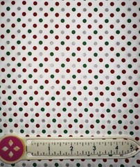 XL SCRAP 10X22″ Christmas Holiday Fabric Red Green Silver confetti dot confetti