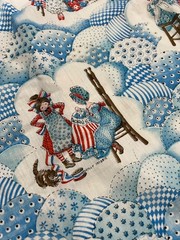VTG Hollie Hobby Patriotic color blue fabric scrap bundle