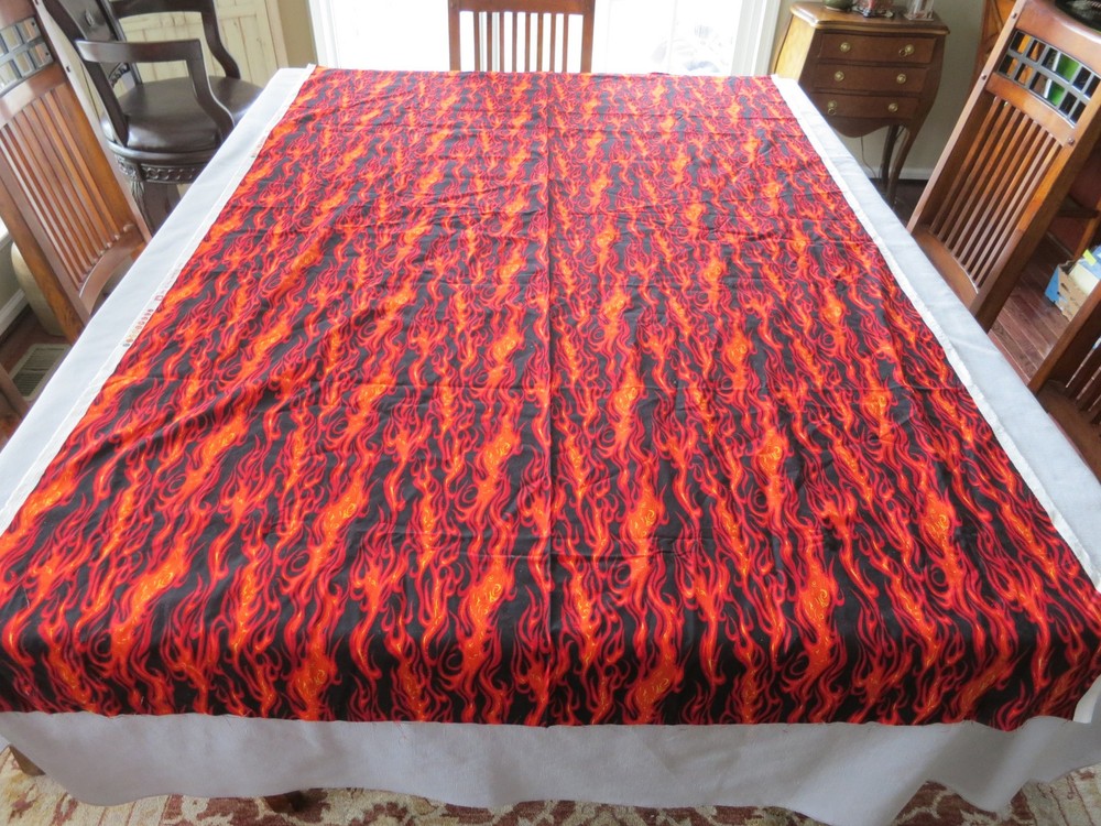 Movin’ on Screen Print Fire Flames Print Design Craft Fabric, 66” x 42”