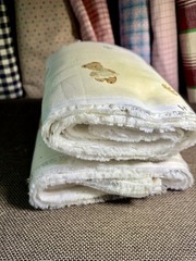 100% Cotton Double Gauze Fabric Remnant Teddy Bear Print 6inch Wide 1.88 lb