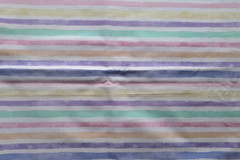 Vtg Joann’s Cotton Blend Muted Rainbow Stripe Fabric 72″ L x 45″ W Pc