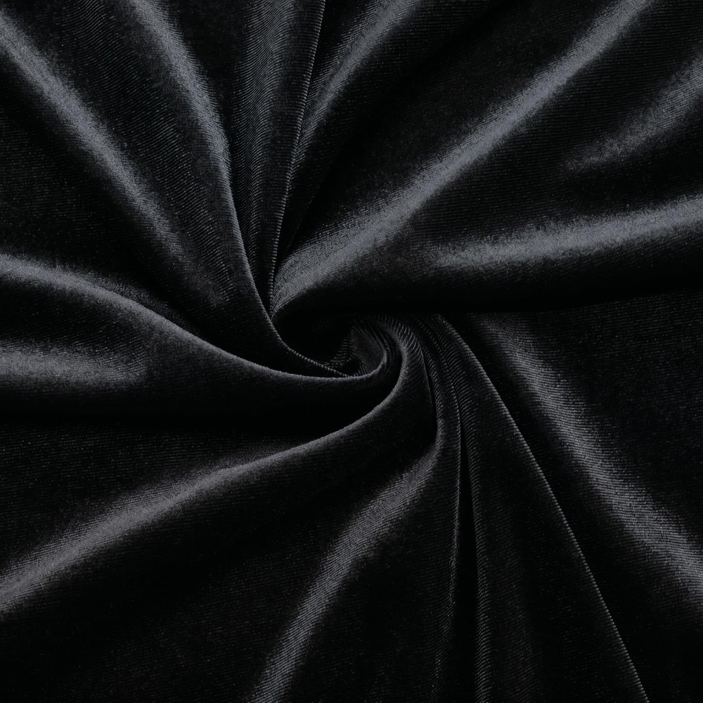Black Stretch Velvet Fabric 1 Yard 63in Wide Soft Sewing Craft Apparel Cloth