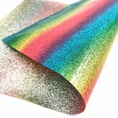 Iridescent Rainbow Fine Glitter Leather Fabric Sewing Decor Earring Bow DIY