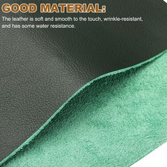 2Pcs Genuine Leather Sheet, 7.9″x11.8″ Full Grain Leather Pieces, Dark Green