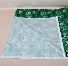Hartford Whalers ~ Logo On Logo Pattern NHL Cotton Fabric 1/4 Yard 9” X 44”
