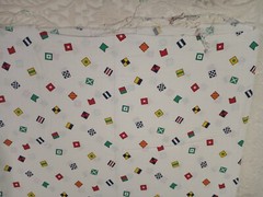Vintage Marcus Brothers Textiles 1988 Multicolor Flag Square Cotton Fabric 43×36