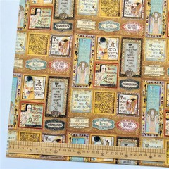 Vintage newspaper girl oil painting girl Cotton Fabric Sew Clothes Dress Fabric