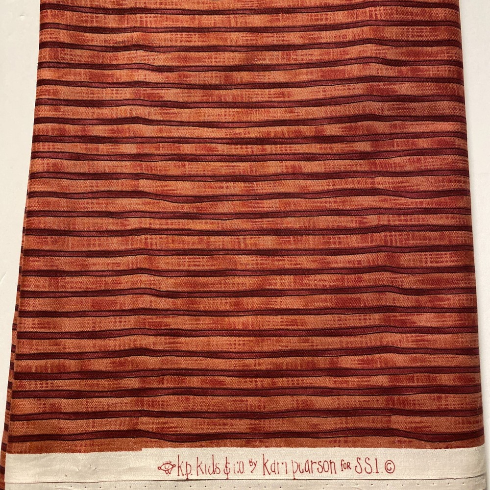 Red Wavy-Stripes on Quilt Cotton, SSI/Kari Pearson k. d. kids & co. 3 1/2 Yards