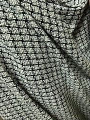 Woven polyester viscose black and white fabric 54” wide sold by the yard