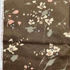 Vtg House N Home Fabrics & Draperies 1982 Brown Floral Upholstery Fabric 2.5 Yds