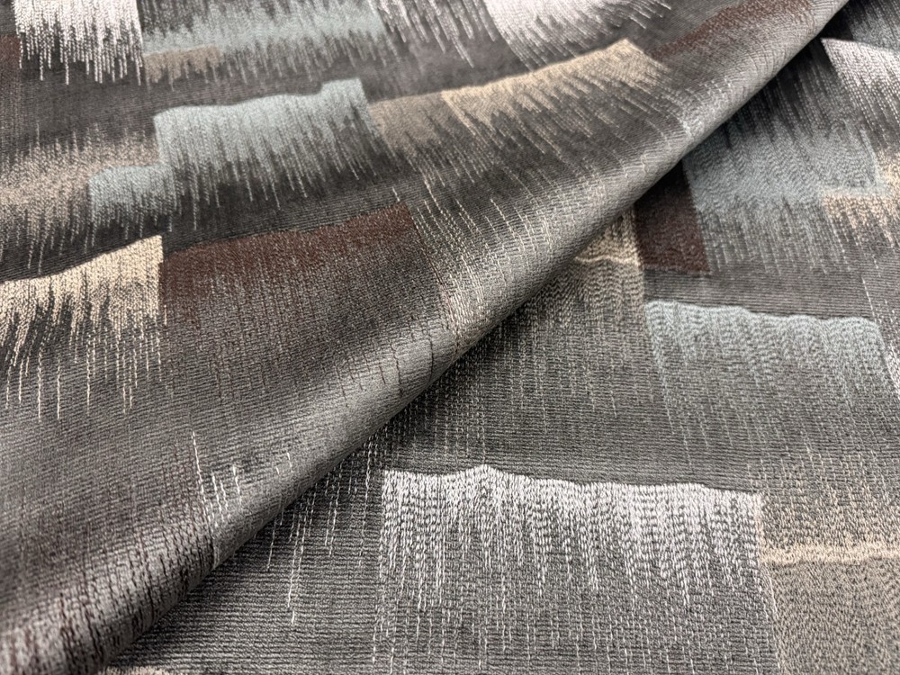 Zinc Textile Embroidered Velvet Uphol Fabric- Gloria / Bluestone 6 yds Z755/03