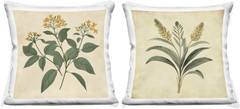 Vintage Yellow Bushels & Wheat 2-Piece Decorative Throw Pillow Set