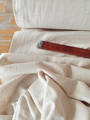 Natural Oatmeal Linen Fabric by yard 6.7Oz Soft Organic Blend —Sewing,Clothing