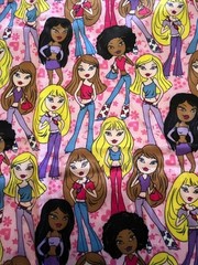 Bratz Fashion Dolls Design Satin feel Pink Fabric 3 Yds 56″ wide JoAnn Fabric