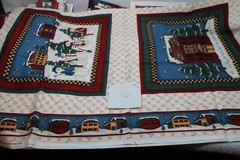 Vintage Christmas Fabric lot bundle 6.5 yrds panel Cotton Quilting Leslie Beck