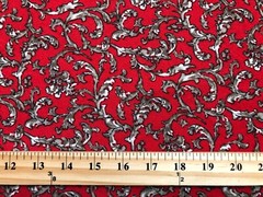 Liverpool Fabric-Red Brown White Damask-LVPR243-Sold by the Yard