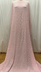 Bubblegum Pink Cotton Stripe Gauge w/ Lurex Fabric 2 Yards 16″ Long & 58″ Wide