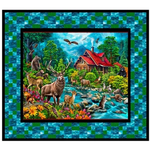 Rambling Checkerboard Quilt Kit by Cyndi Hershey (50.5″ x 56.5″) Kit 4287A