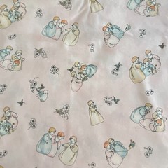 Remnant Children Playing Fabric Pastel Pink Cotton 36×40