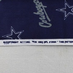 Dallas Cowboys Fabric Material Cotton Blue Gray 1-5/8 Yards Vintage 1994 NFL