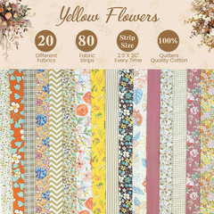 80 Precut Strip Jelly Roll Fabric Strips for Quilting Clearance, 20 Assorted Flo