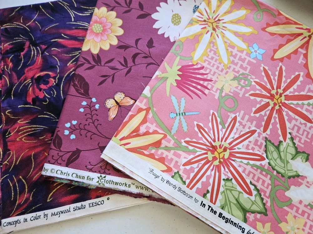 3 Yd Quilt Shop Cotton Lot Maywood Studio Clothworks In The Beginning Floral