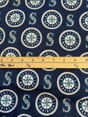 1/4 Yard 9”x58” Seattle Mariners Print MLB Baseball Cotton Quilting Fabric