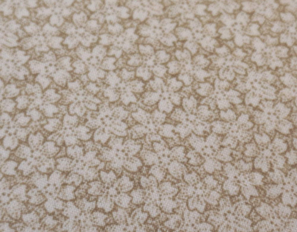 Classic Cottons Calico Quilt Fabric – Tan on Cream Petite Floral Print – 3/8 yd