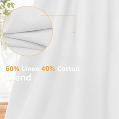 White Linen Cotton Fabric 2 Yards 61″ Wide | Breathable Soft Blend for Sewing, E