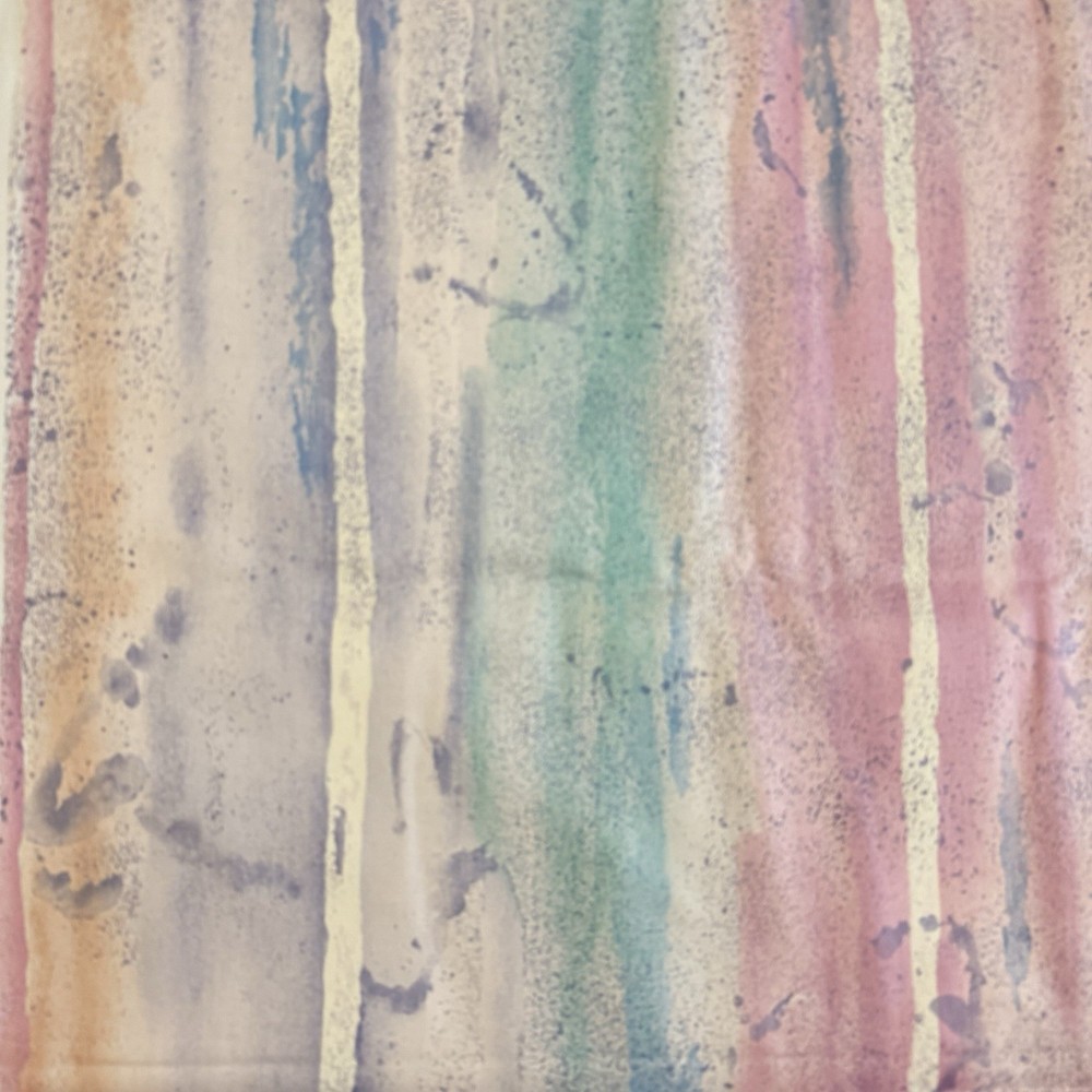 Vintage 1991 Margin Fabric 5.8 Yards 210×57 Watercolor Stripe Pastel Beach