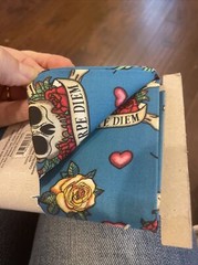 One yard fabric cut material cards/pinup girl/snake/rose/skull/anchor