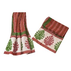 Sanskriti Vintage Pallu Fabric Chiffon Silk Design Hand Beaded Decor Craft