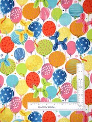 Party Balloon Fabric Birthday Lets Eat Cake Blank Quilting Cotton By The Yard