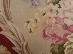 Ralph Lauren Linen Fabric 2.25 Yd. 54 Remnant Cabbage Roses Cartuche RARE HTF