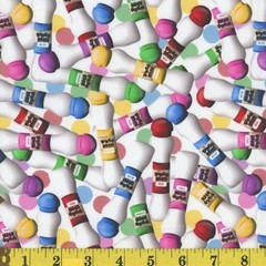 Cotton Bingo Stamps Circles Bingo Game Fabric Print by Yard D673.92