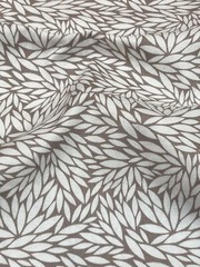 Cotton Light Brown & White None Stretch Abstract Fabric Design