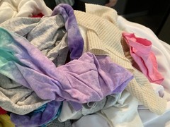 Sewing Fabric Scraps Lot – Jersey, Waffle, Tie-Dye, Knits – Over 8 lbs