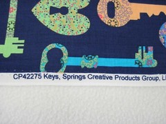 43″ X 39″ SPRINGS CREATIVE COTTON FABRIC KEYS LOCKS NAVY PURPLE GREEN CP42275