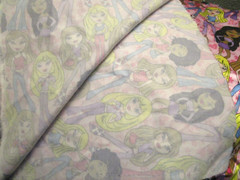 Bratz Fashion Dolls Design Satin feel Pink Fabric 56″ x 50″