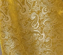 YELLOW GOLD Paisley Metallic Brocade Fabric 60” Sold By The Yard