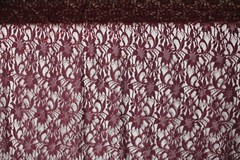 EMBROIDERED FLORAL LACE FABRIC WITH BEAD SPARKLE WINE 55″ WIDE BY THE YARD