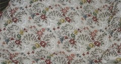 Vtg heavy floral jacquard tapestry upholstery fabric 56″ x 102″ (2.8 yds) white