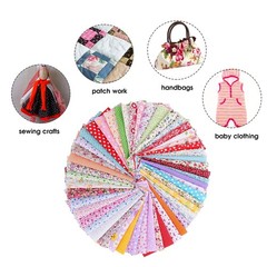 100PCs Square Patchwork Cotton Assorted DIY Sewing Patterns