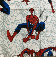 Spiderman Fabric – White background – Approximately 1 Yard 8 Inches