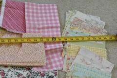 Lot, Quilt Cotton Pieces & Scraps, Beiges, 3 Pounds & 1 Ounces, S13
