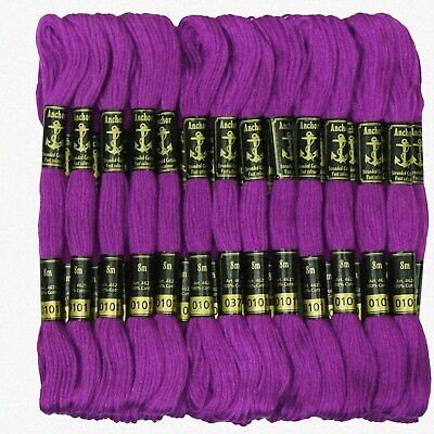 25 Stranded Cotton Embroidery Threads 8m Purple