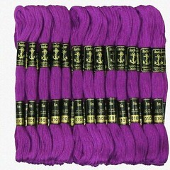 25 Stranded Cotton Embroidery Threads 8m Purple